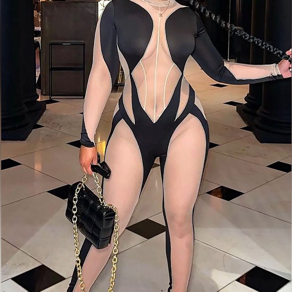 FASHION NOVA sheer jumpsuit